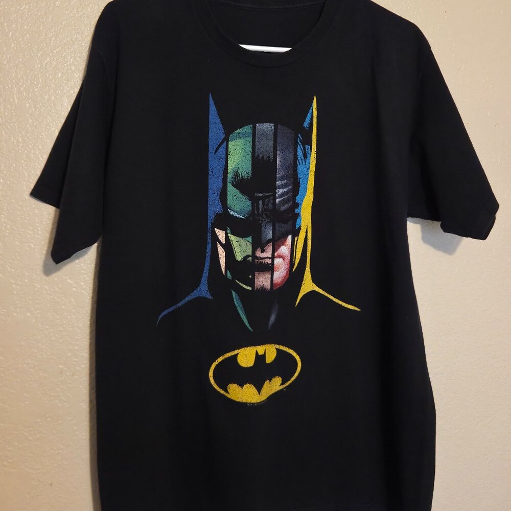 Batman 80 Years Many Faces Black Men's XL Shirt